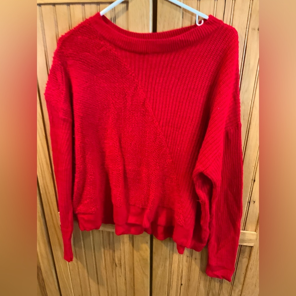Time and Tru Vibrant Red Women's Sweater